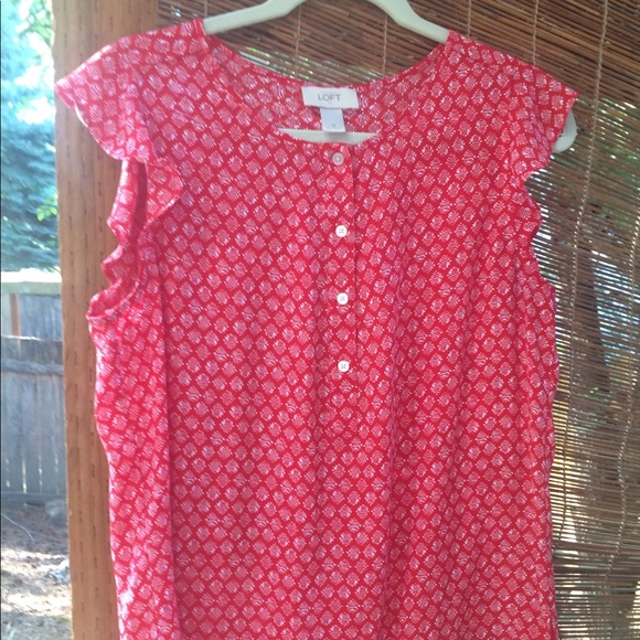 Loft Orange Red Blouse - Picture 1 of 5